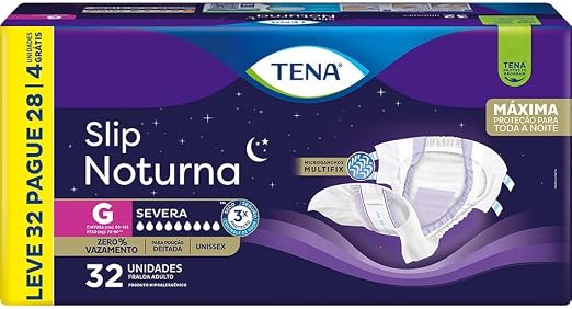 Fralda TENA Slip Noturna · G · 32 unidades
